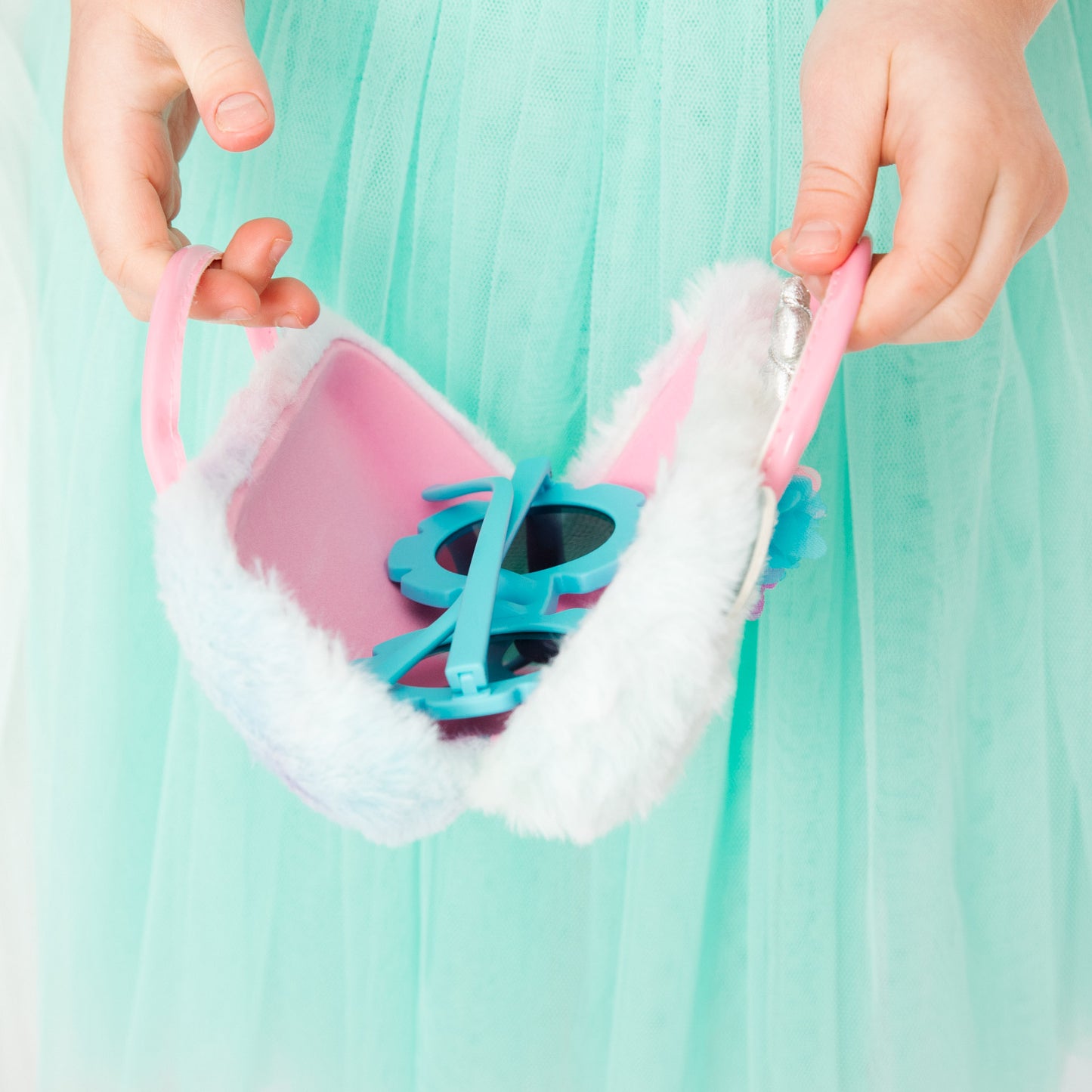Add our fashion flower sunglasses, available in pink, aqua and white